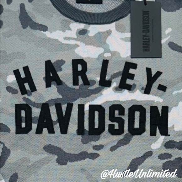 Harley-Davidson Smoke Grey Camo Wool Blend Knit Sweater Men’s Size XL - Picture 6 of 7